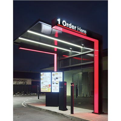 49inch a illuminé la commande extérieure par le panneau de menu à vendre en dehors des restaurants a épissé 2 écrans