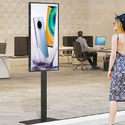 La publicité verticale de Digital d'écran de fenêtre de plancher d'affichage à cristaux liquides d'écran de visualisation d'affichage à cristaux liquides de fenêtre de magasin de 43 pouces