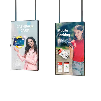 Affichage LCD de fenêtre de 55 pouces intérieur Plafond suspendu publicité au détail