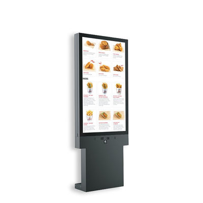 Kiosque LCD extérieur de 43 pouces 2500 Nits Lumière pour la publicité de restaurant