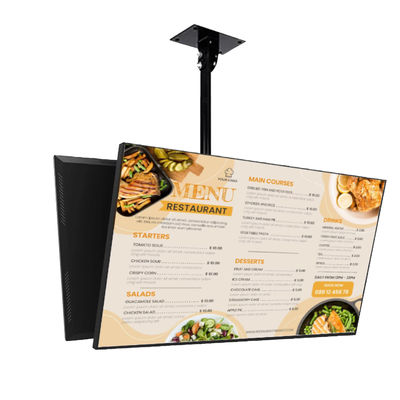 Tableau de menus numériques intérieurs de restaurant ultra étroit de 8 mm pour la publicité de la restauration rapide