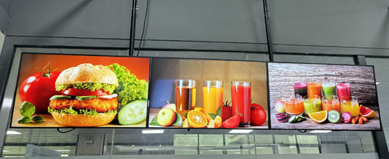 700nits FHD Tableau de menu numérique intérieur pour la publicité de la restauration rapide
